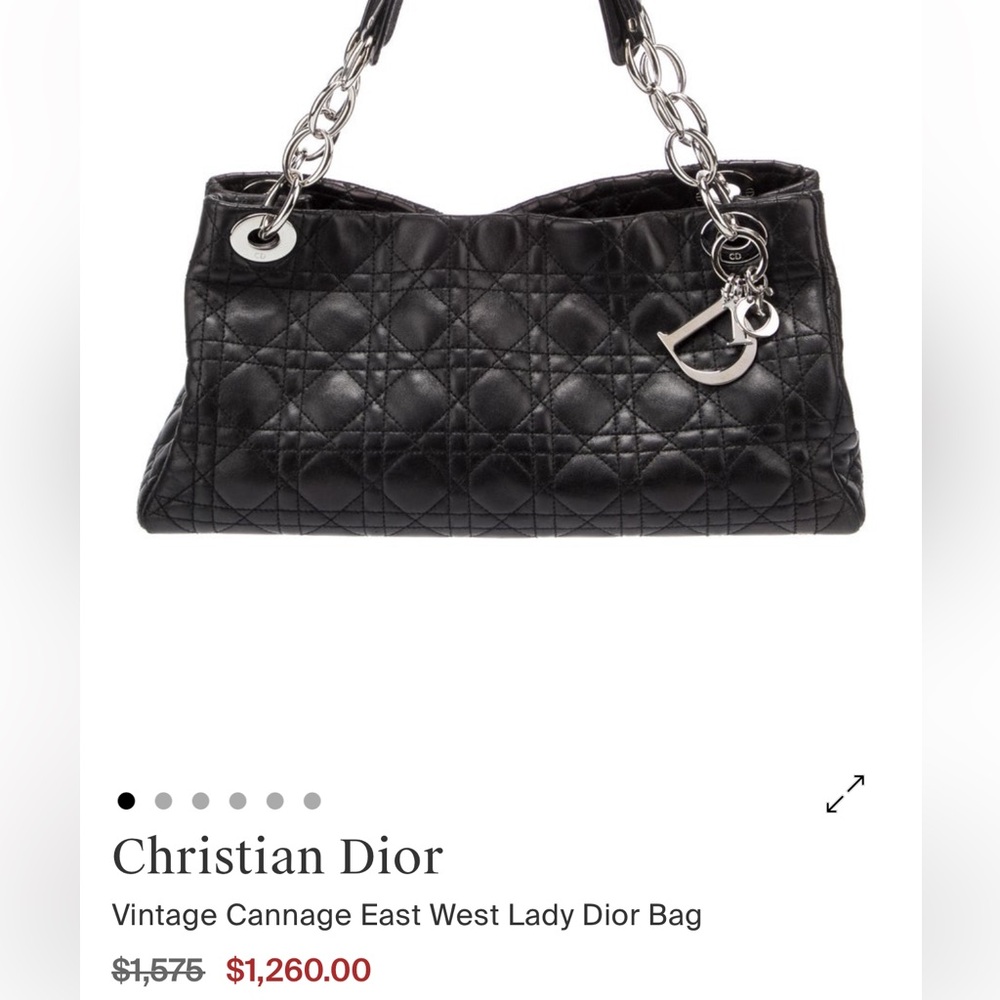 Dior Vintage 2007 Black Cannage Soft East/ West Lady Dior